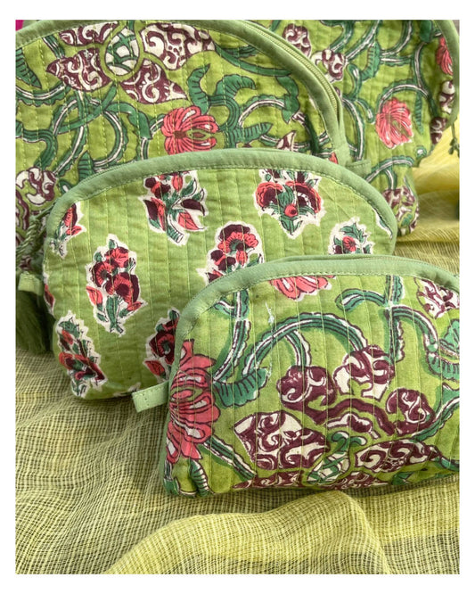 Trousse en coton | Fait main – 4 tailles disponibles GREEN SERENE