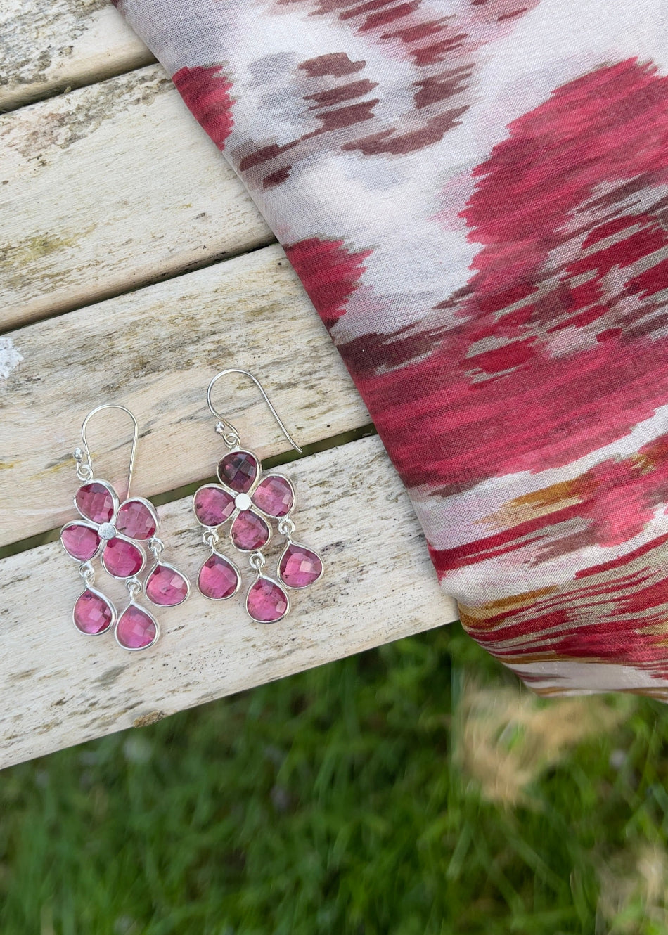 Boucles d'oreilles Quartz en Trèfle