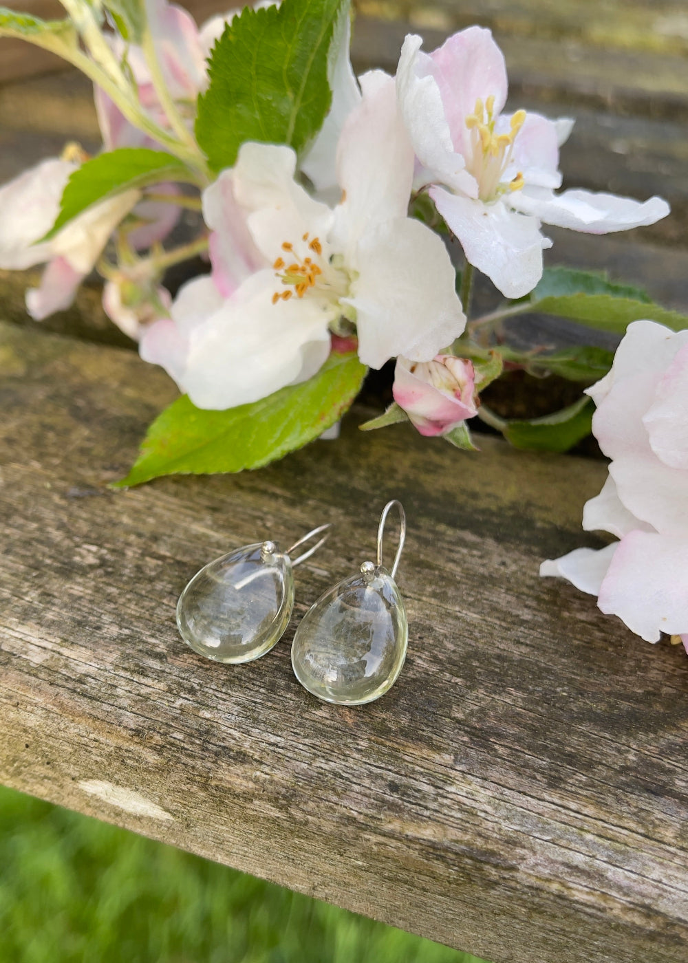 Boucles d'oreilles "Tear drop" en améthyste verte
