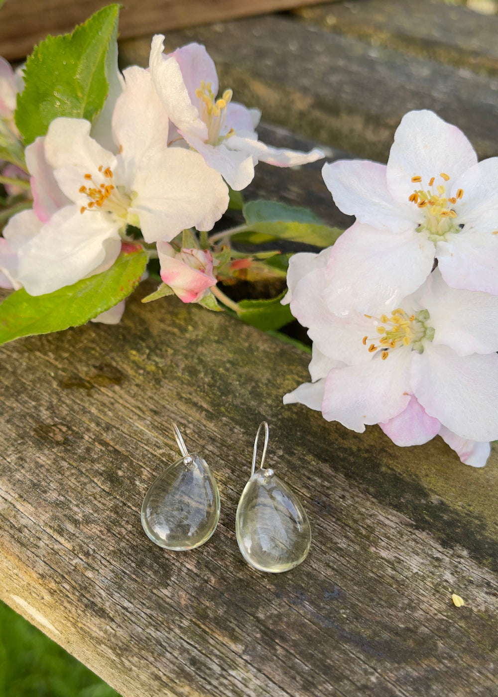 Boucles d'oreilles "Tear drop" en améthyste verte