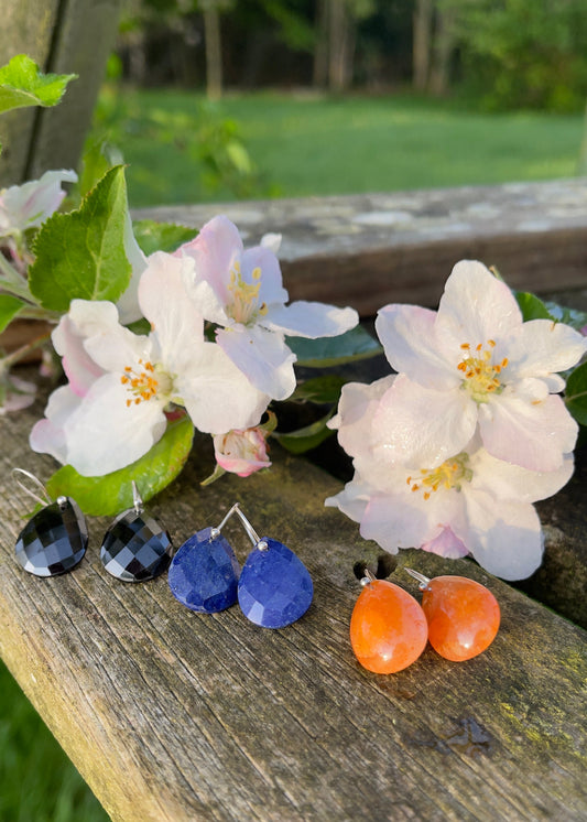 Boucles d'oreilles "Tear drop" en Cornaline