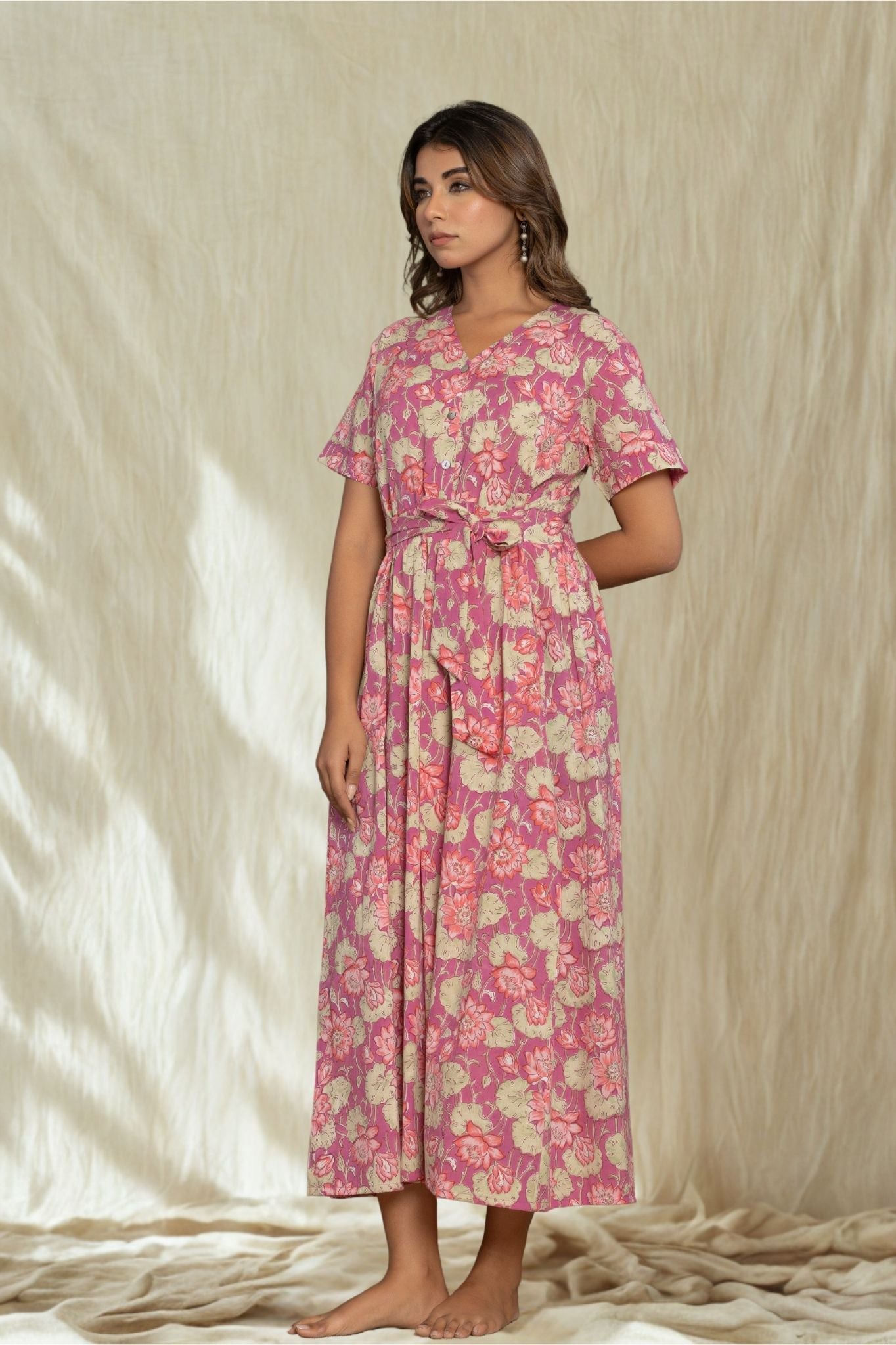 "Rosy glow" Long Floral Dress