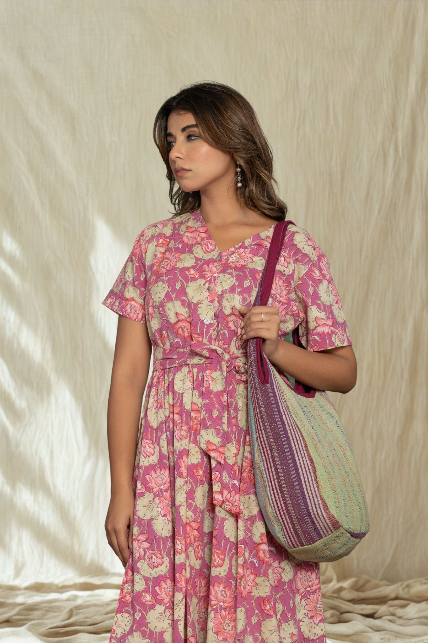 "Rosy glow" Long Floral Dress