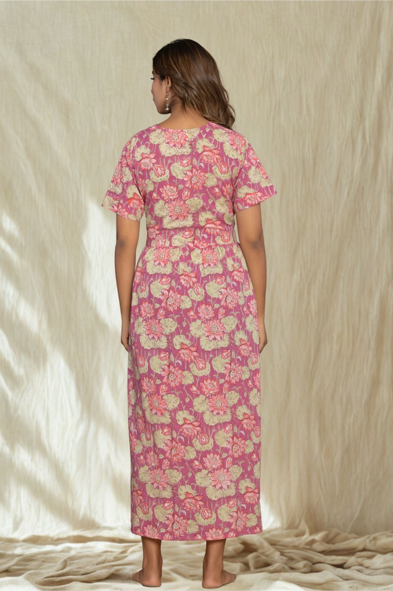 "Rosy glow" Long Floral Dress