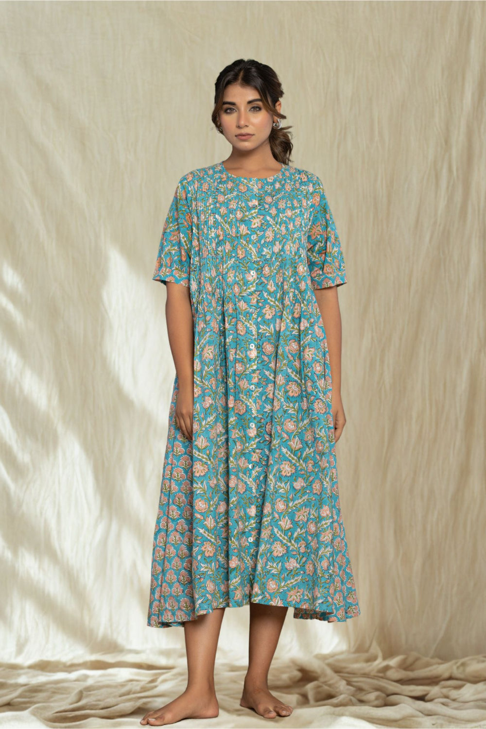 Robe longue "Pema" - manches courtes