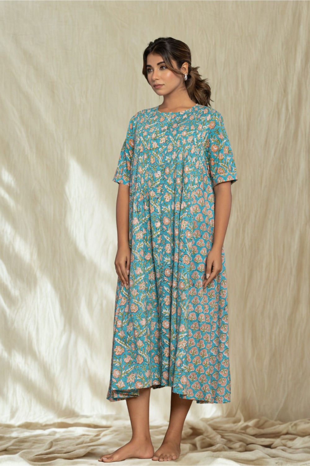 Robe longue "Pema" - manches courtes