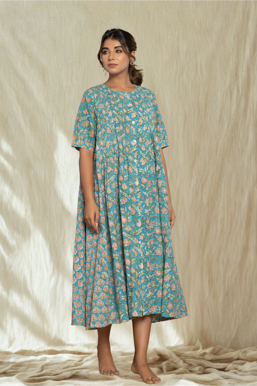 Robe longue "Pema" - manches courtes
