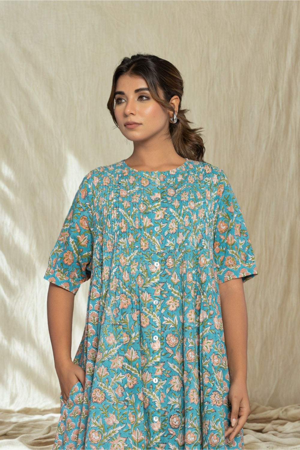 Robe longue "Pema" - manches courtes