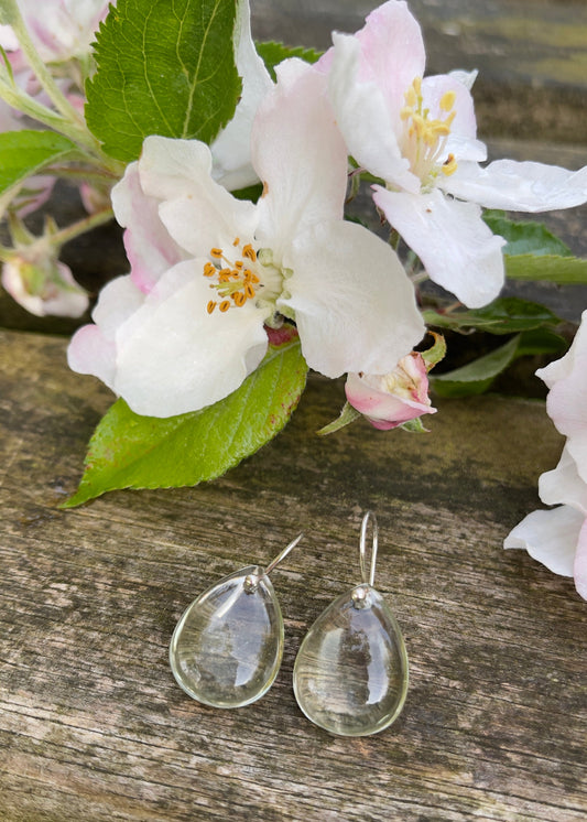 Boucles d'oreilles "Tear drop" en améthyste verte