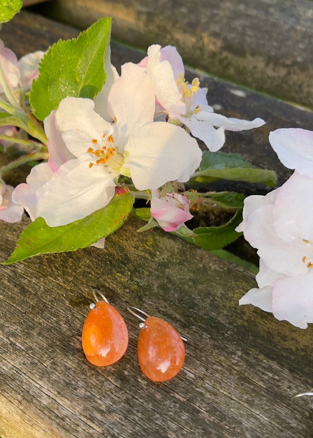 Boucles d'oreilles "Tear drop" en Cornaline