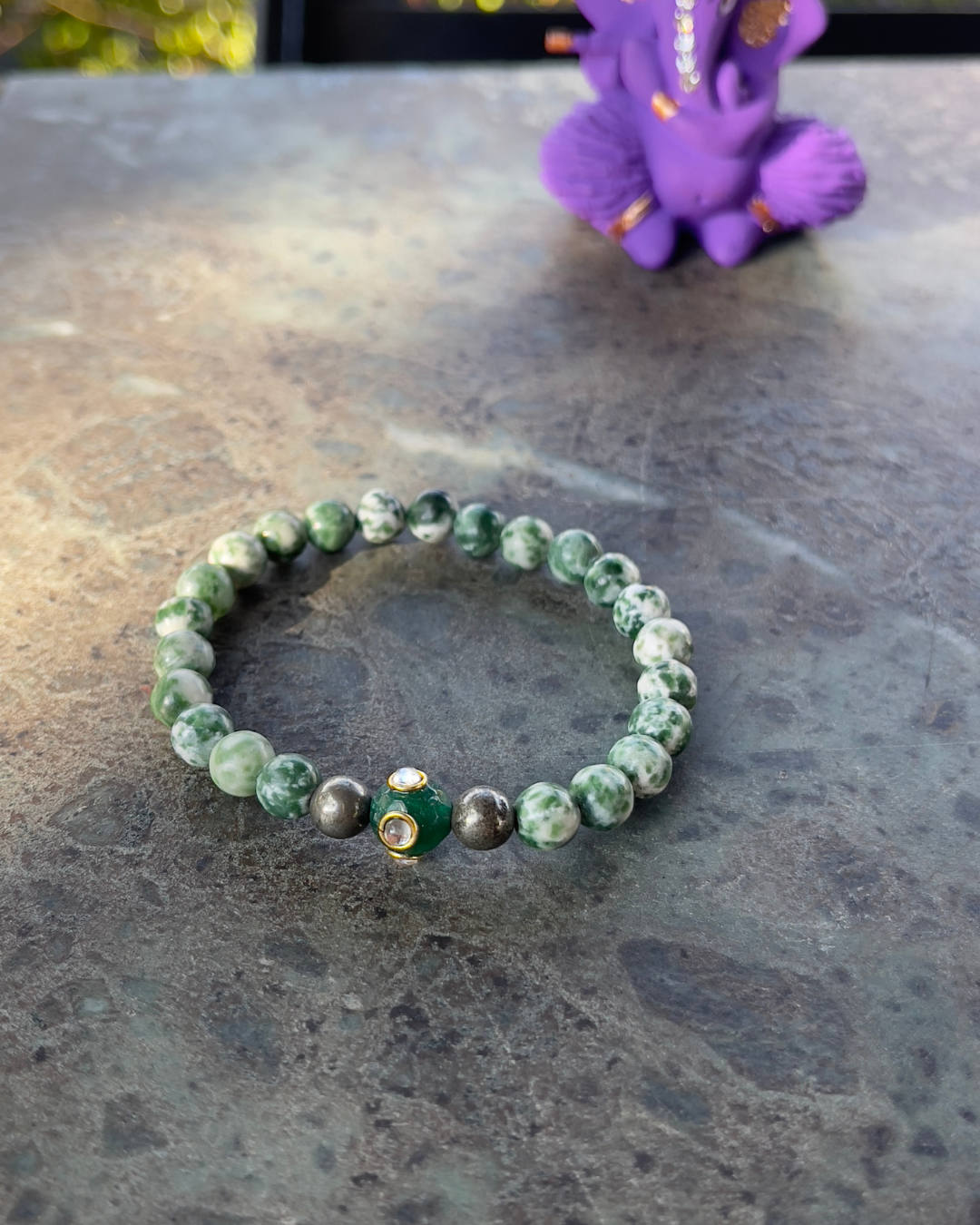 Bracelet Jaspe Vert Tacheté – Harmonie Naturelle