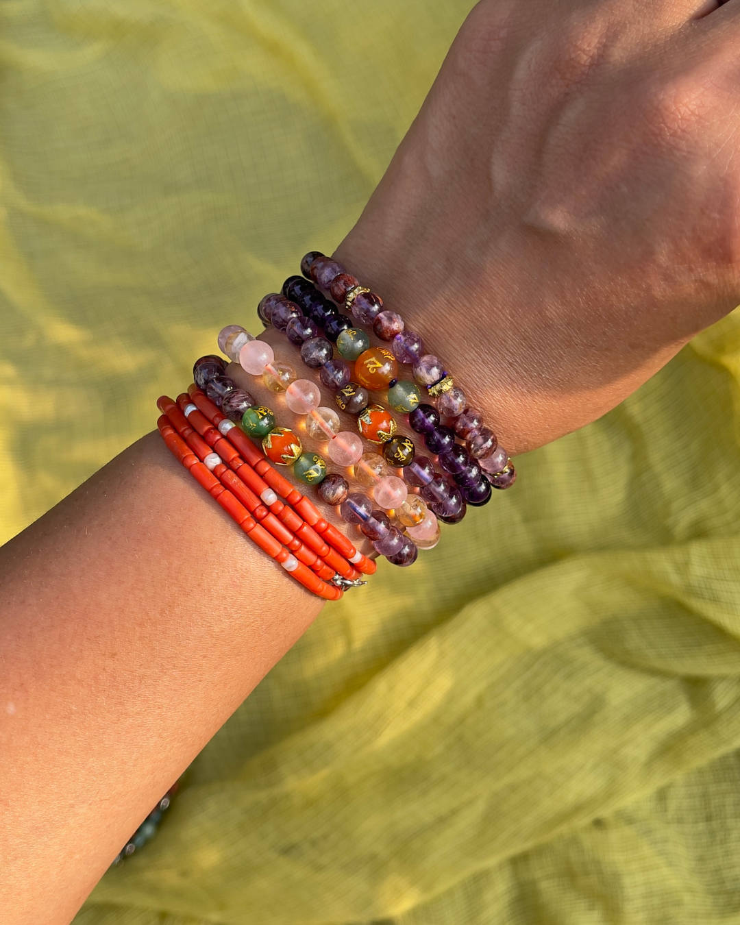 Bracelet Quartz Rose & Citrine – Amour, vitalité et équilibre