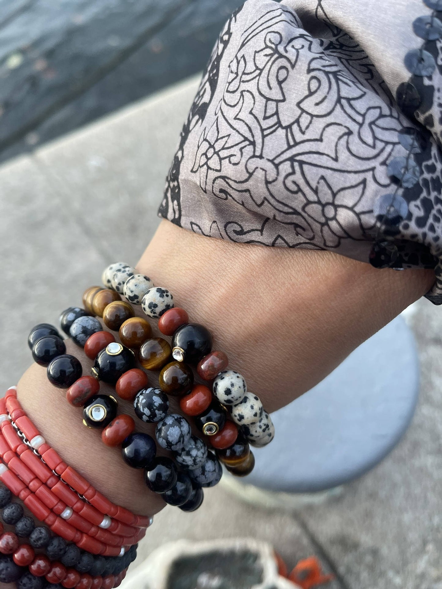 Bracelet en Obsidienne Neige – Protection, Ancrage et Clarté intérieure – 8 mm