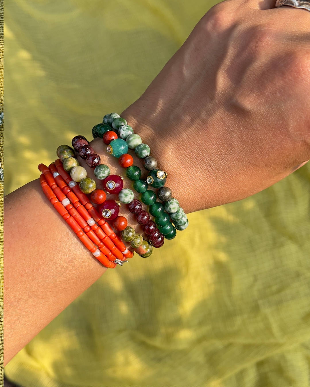 Bracelet en Onyx Vert – Équilibre & Ancrage