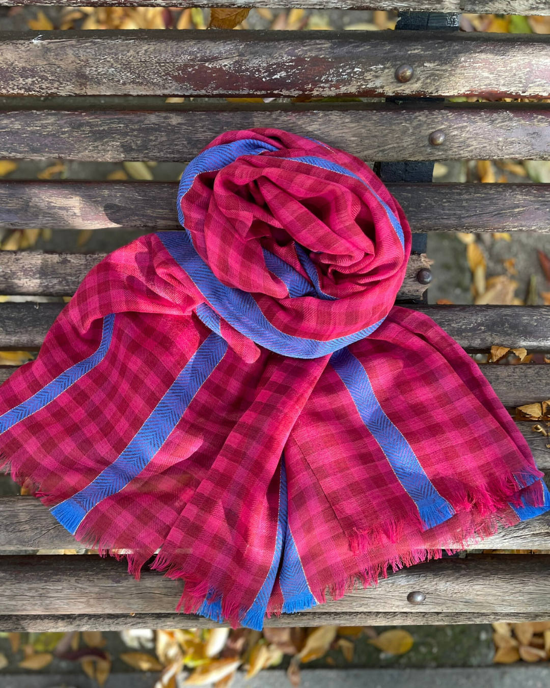 Châle Laine & Coton à Carreaux– PINK CHECK