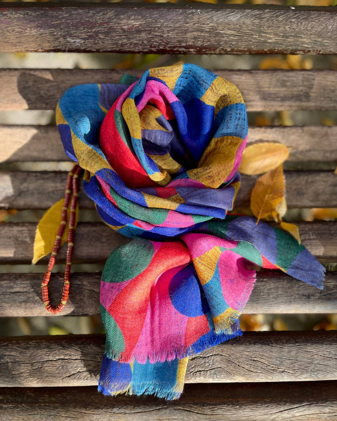 JOY Wool and Silk Shawl – Soft, Lightweight and Colorful 70 x 190 cm