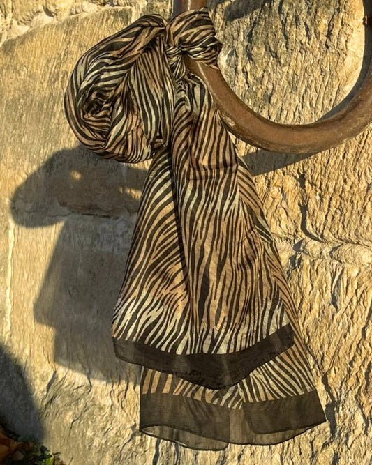 Foulard en Soie – Doux et Léger - Motif Zèbre Soft