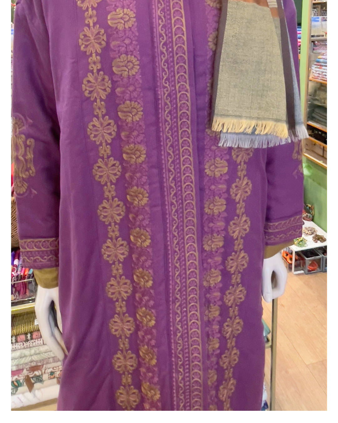 Manteau en coton brodé – réversible en 4 couleurs Taille Unique