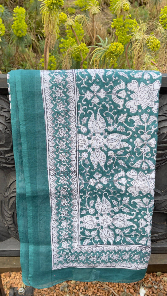 Sarong Green bleu