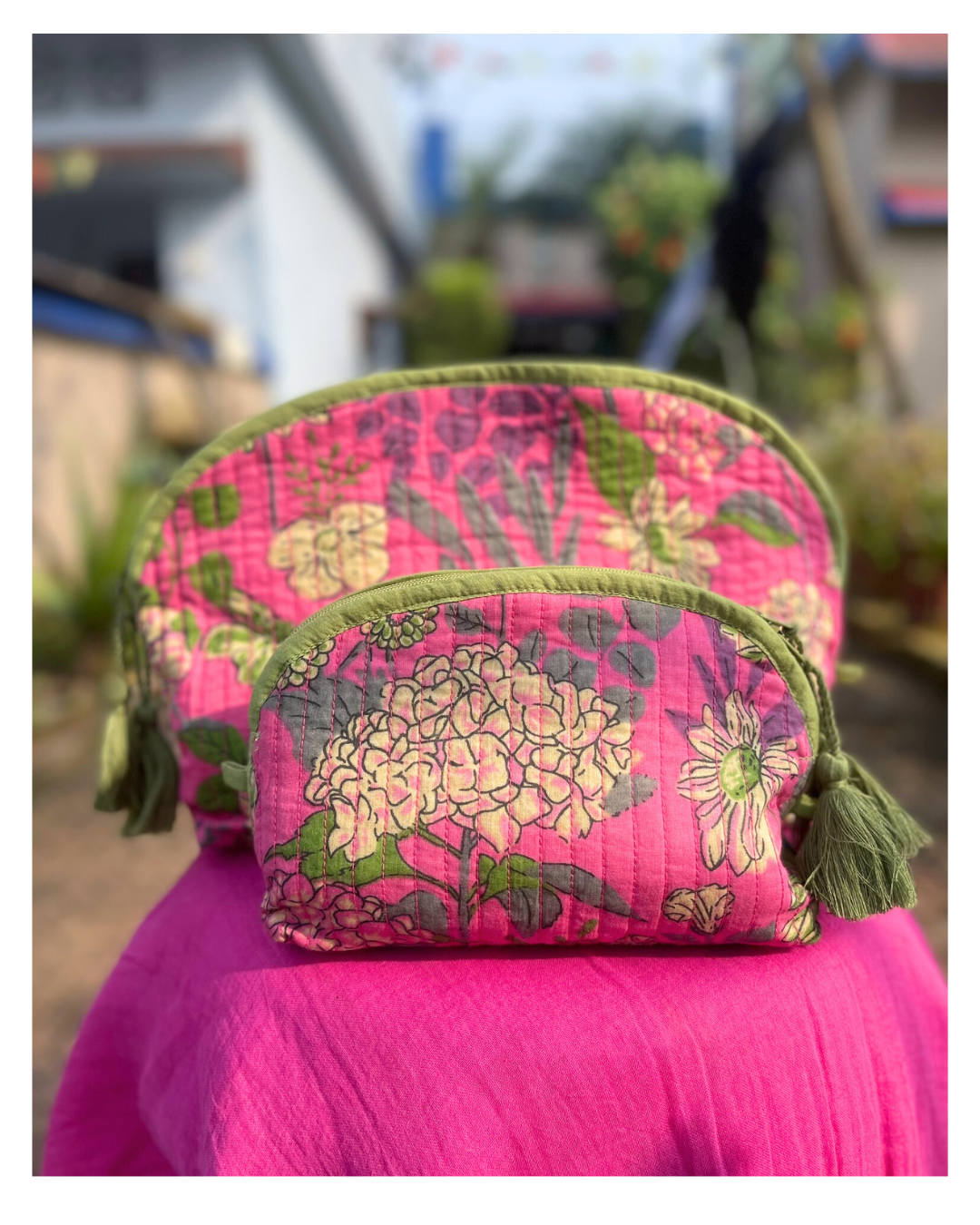 Trousse en coton | Fait main – 4 tailles disponibles PINK JOY