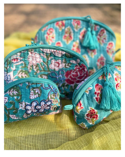 Trousse en coton | Fait main – 4 tailles disponibles BLEU BLISS