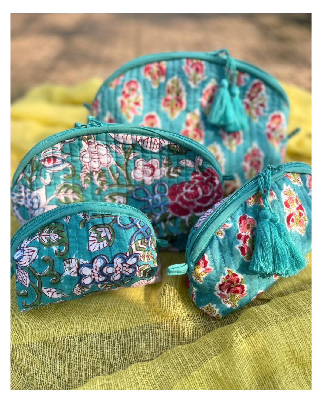 Trousse en coton | Fait main – 4 tailles disponibles BLEU BLISS