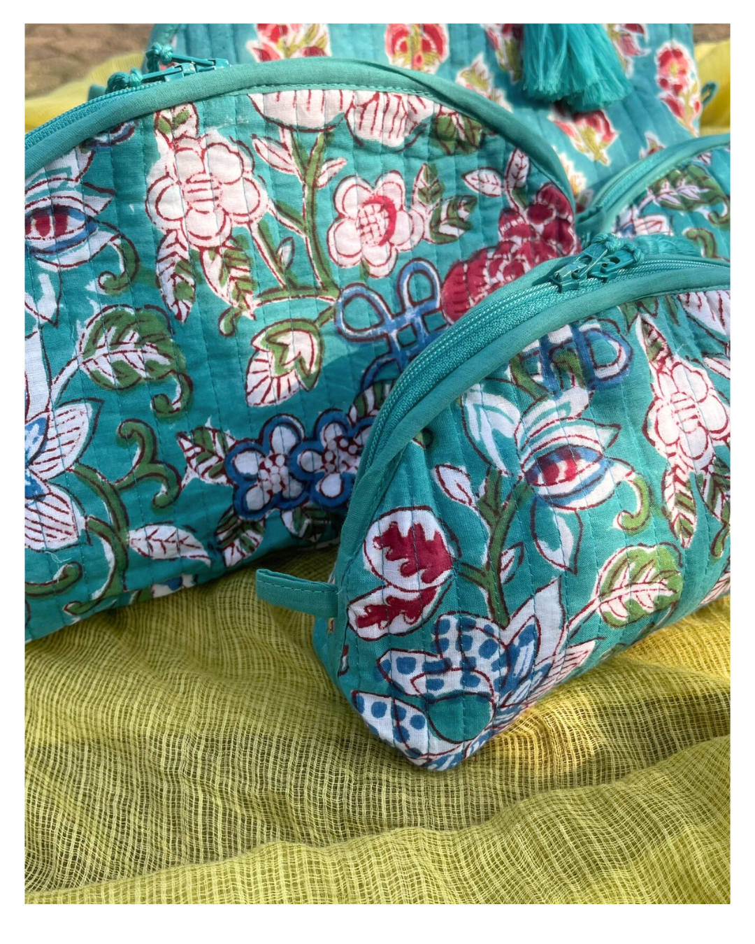 Trousse en coton | Fait main – 4 tailles disponibles BLEU BLISS