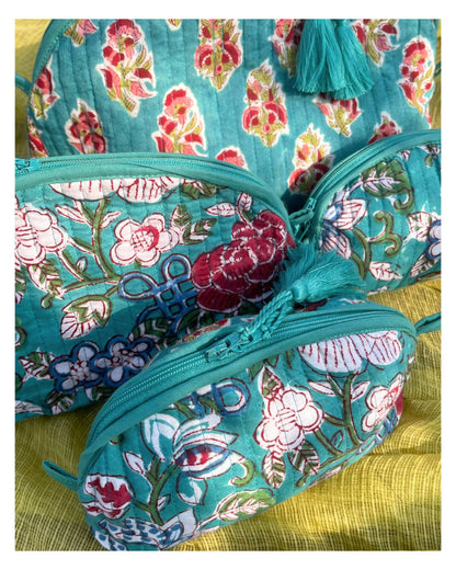 Trousse en coton | Fait main – 4 tailles disponibles BLEU BLISS