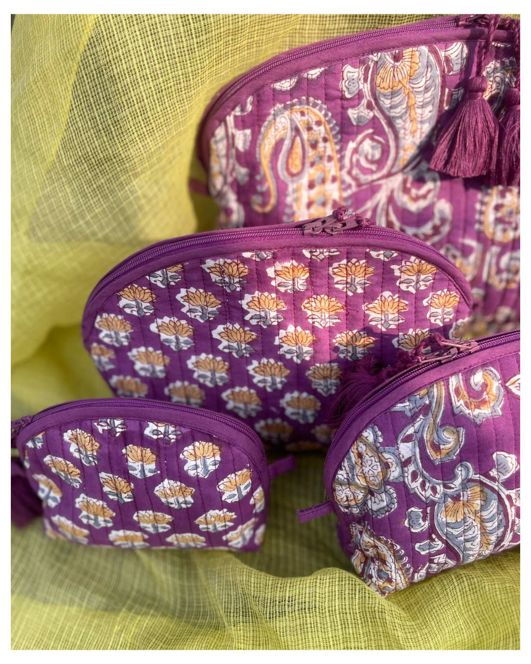 Trousse en coton | Fait main – 4 tailles disponibles ROSE AMETHYST