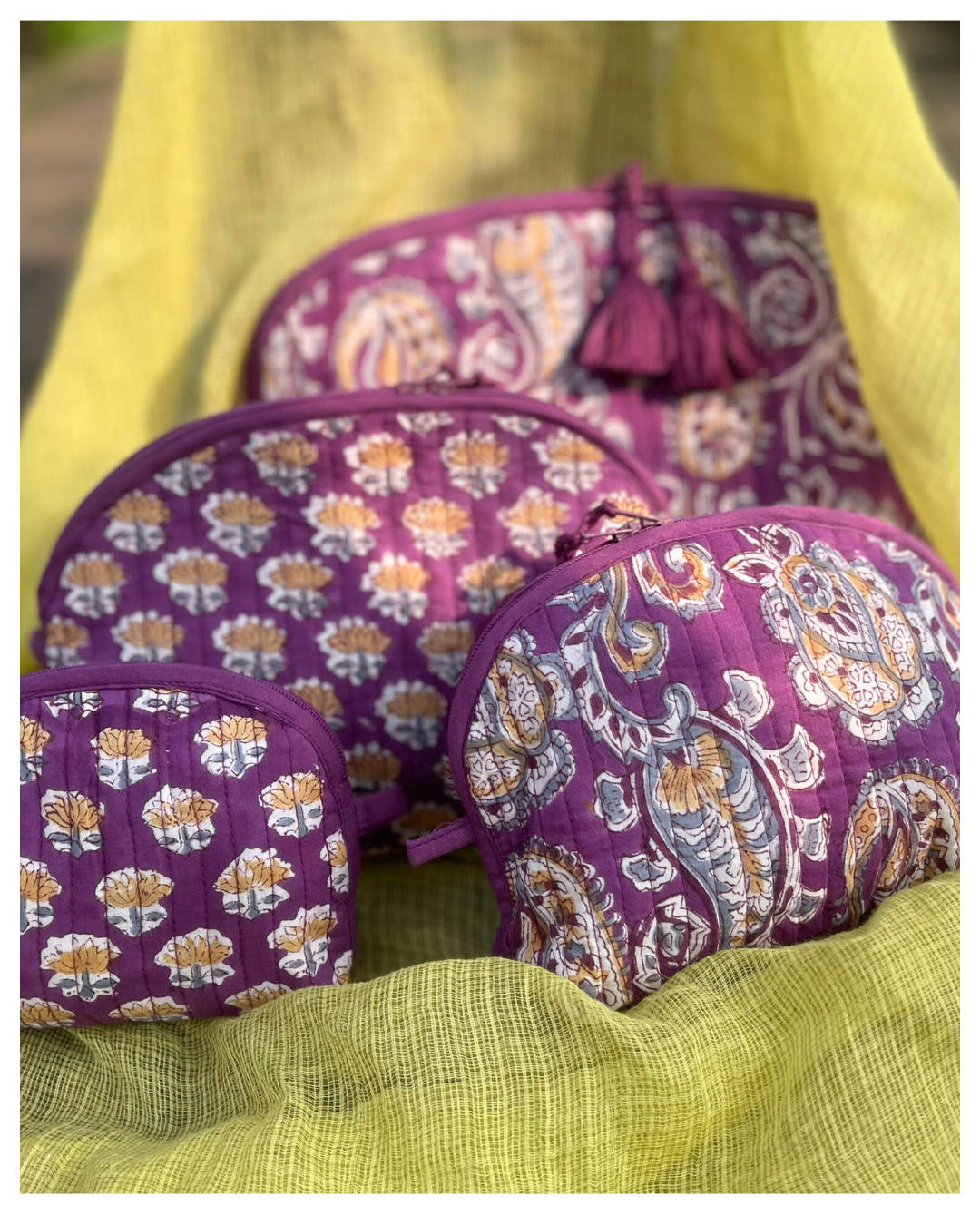 Trousse en coton | Fait main – 4 tailles disponibles ROSE AMETHYST