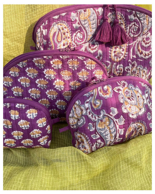 Hand-Printed Cotton Pouch – 100% Cotton | Handmade – Available in 4 Sizes