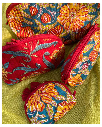 Hand-Printed Cotton Pouch – 100% Cotton | Handmade – Available in 4 Sizes