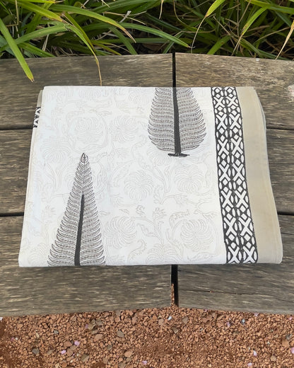 Nappe Feuille d'Inde – en coton imprimé à la main