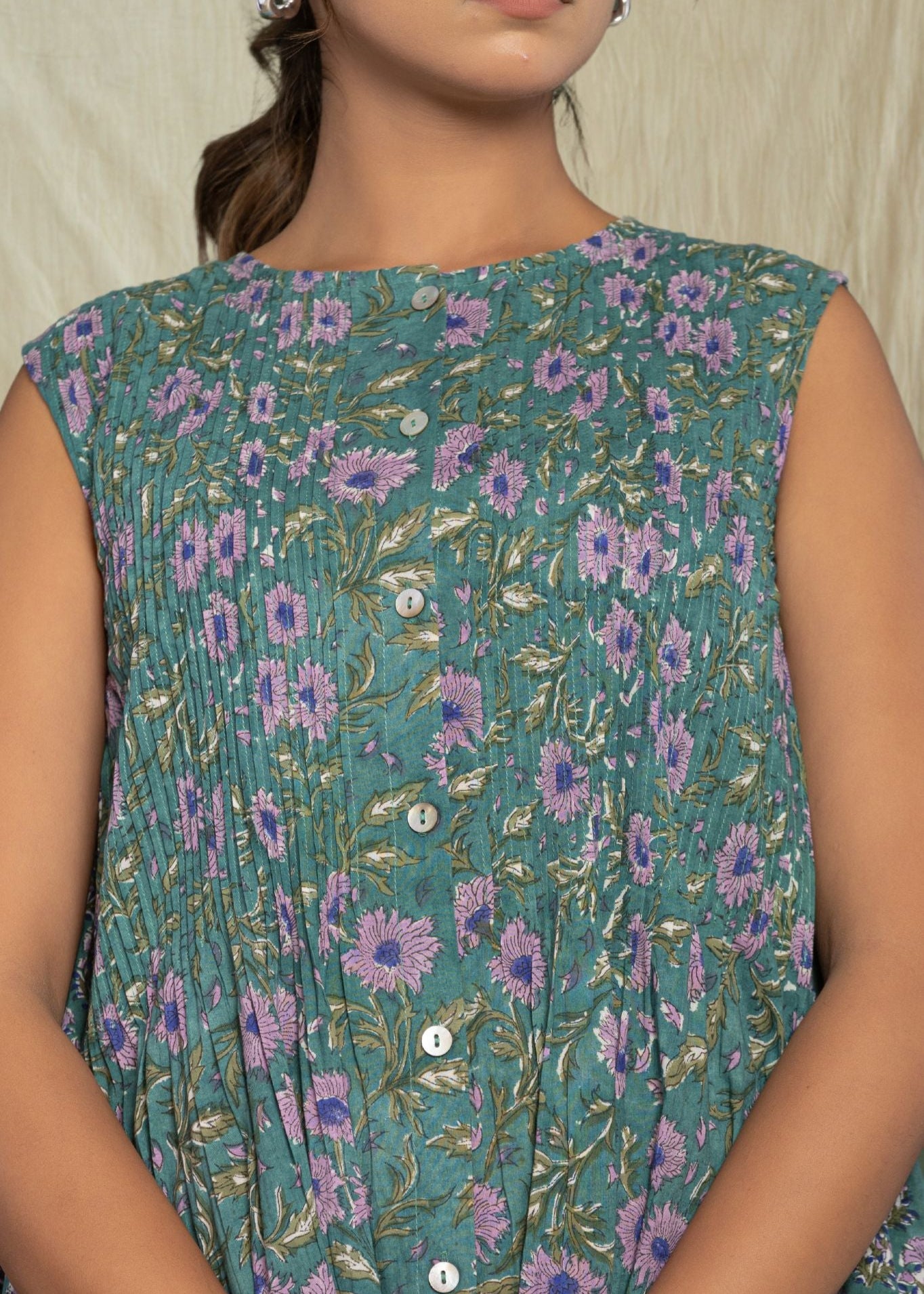 "Serenity Blue" Long Floral Dress