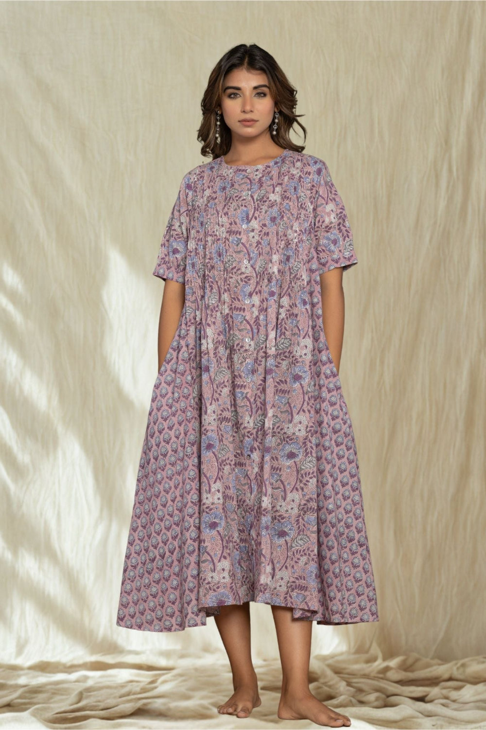 "Serenity Blue" Long Floral Dress