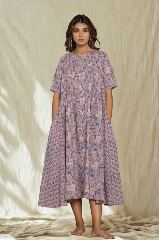 "Serenity Blue" Long Floral Dress