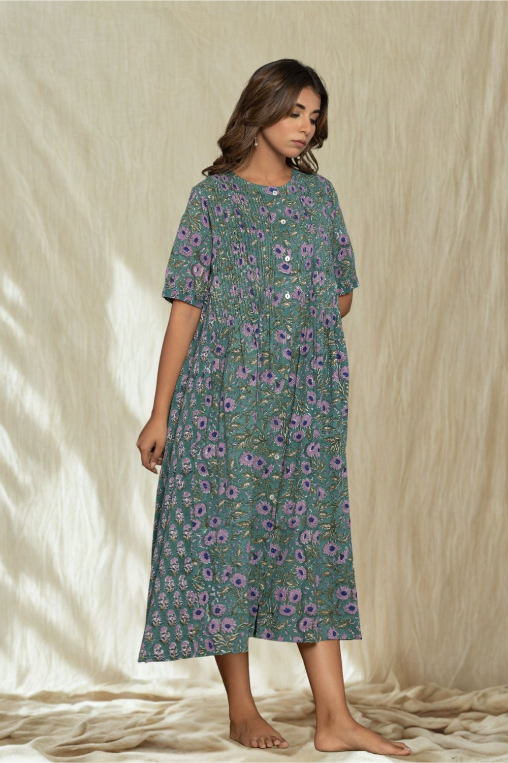 "Serenity Blue" Long Floral Dress