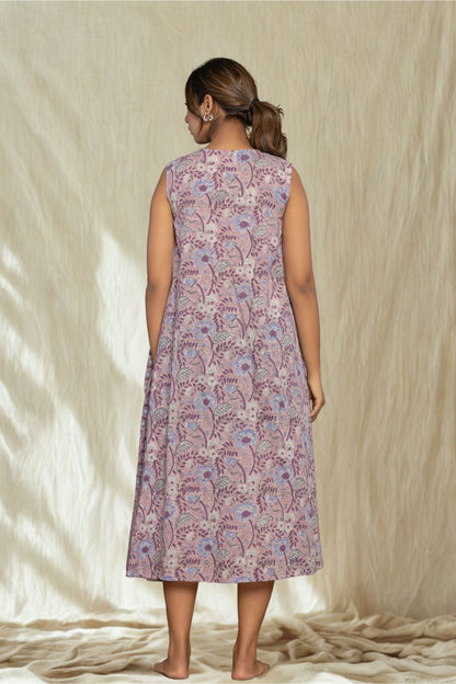 "Serenity Blue" Long Floral Dress