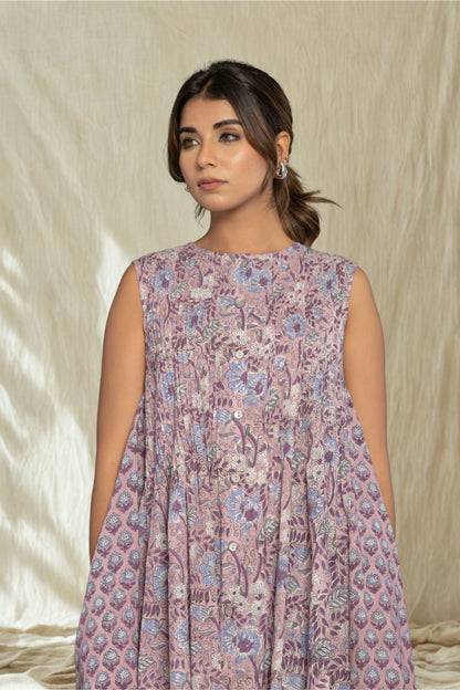 "Serenity Blue" Long Floral Dress