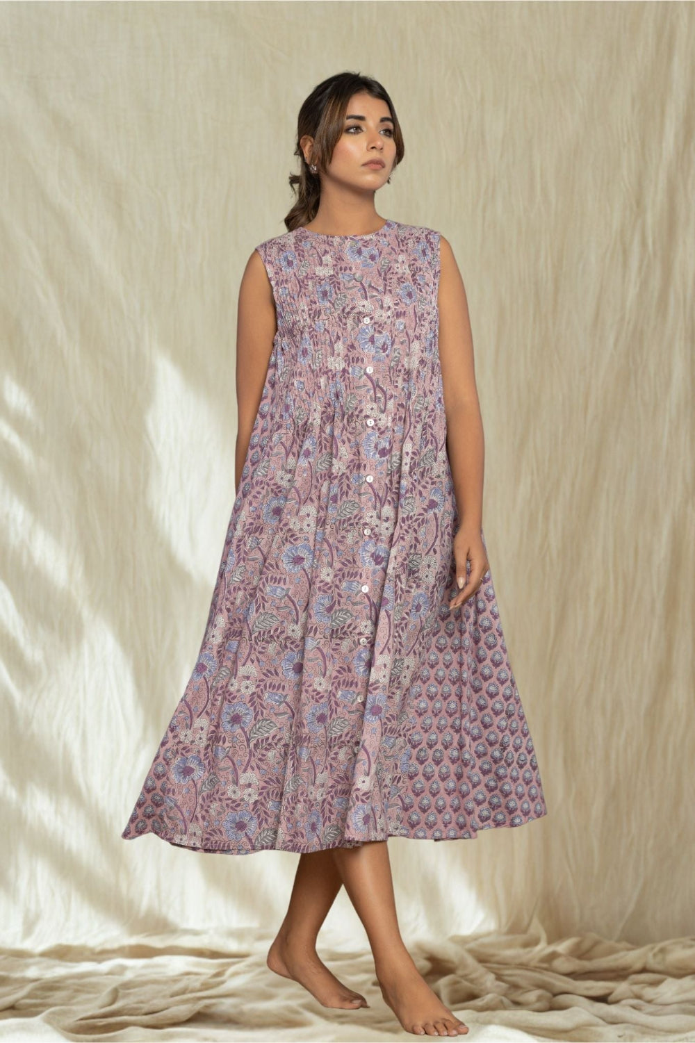 "Serenity Blue" Long Floral Dress