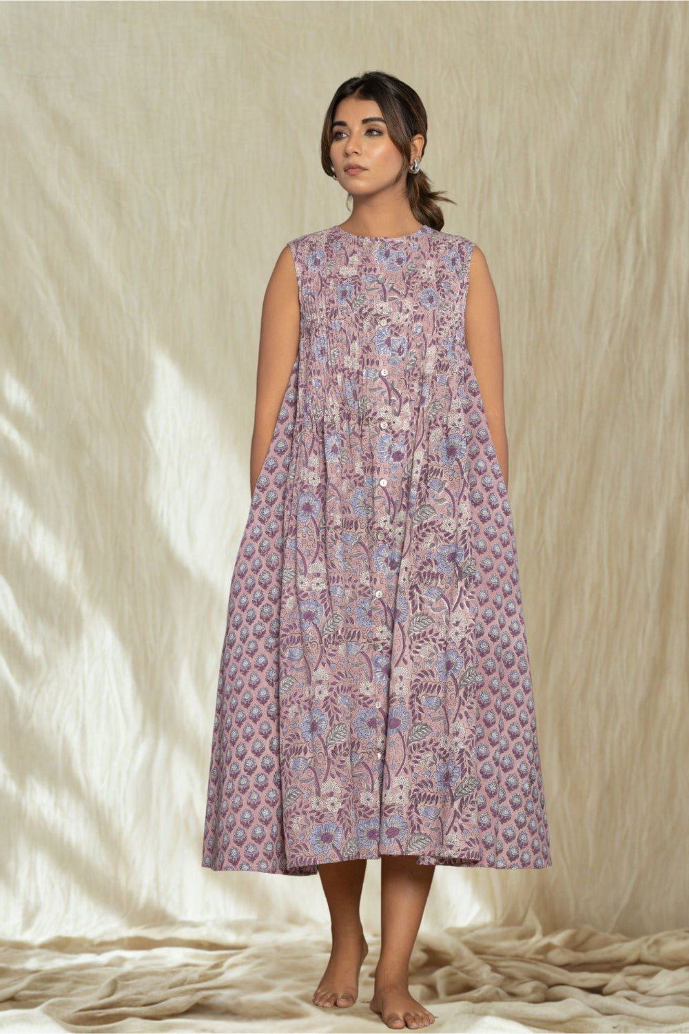 "Serenity Blue" Long Floral Dress
