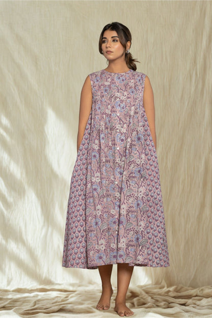 "Serenity Blue" Long Floral Dress