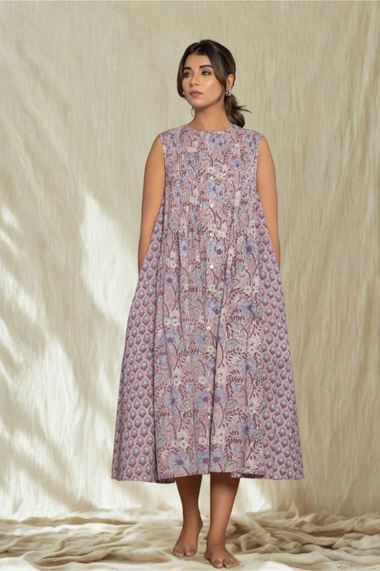 "Serenity Blue" Long Floral Dress
