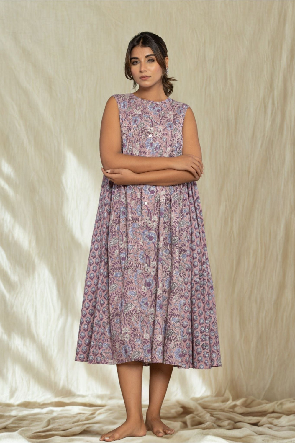 "Serenity Blue" Long Floral Dress