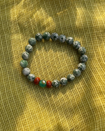 Bracelet Jaspe Vert Tacheté – Harmonie Naturelle 8mm