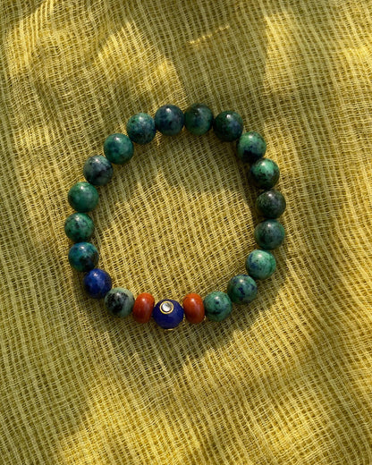Bracelet en Azurite – Intuition & Clarté - 8mm
