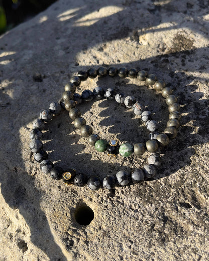 Bracelet en Obsidienne Neige – Protection, Ancrage et Clarté intérieure – 6 mm