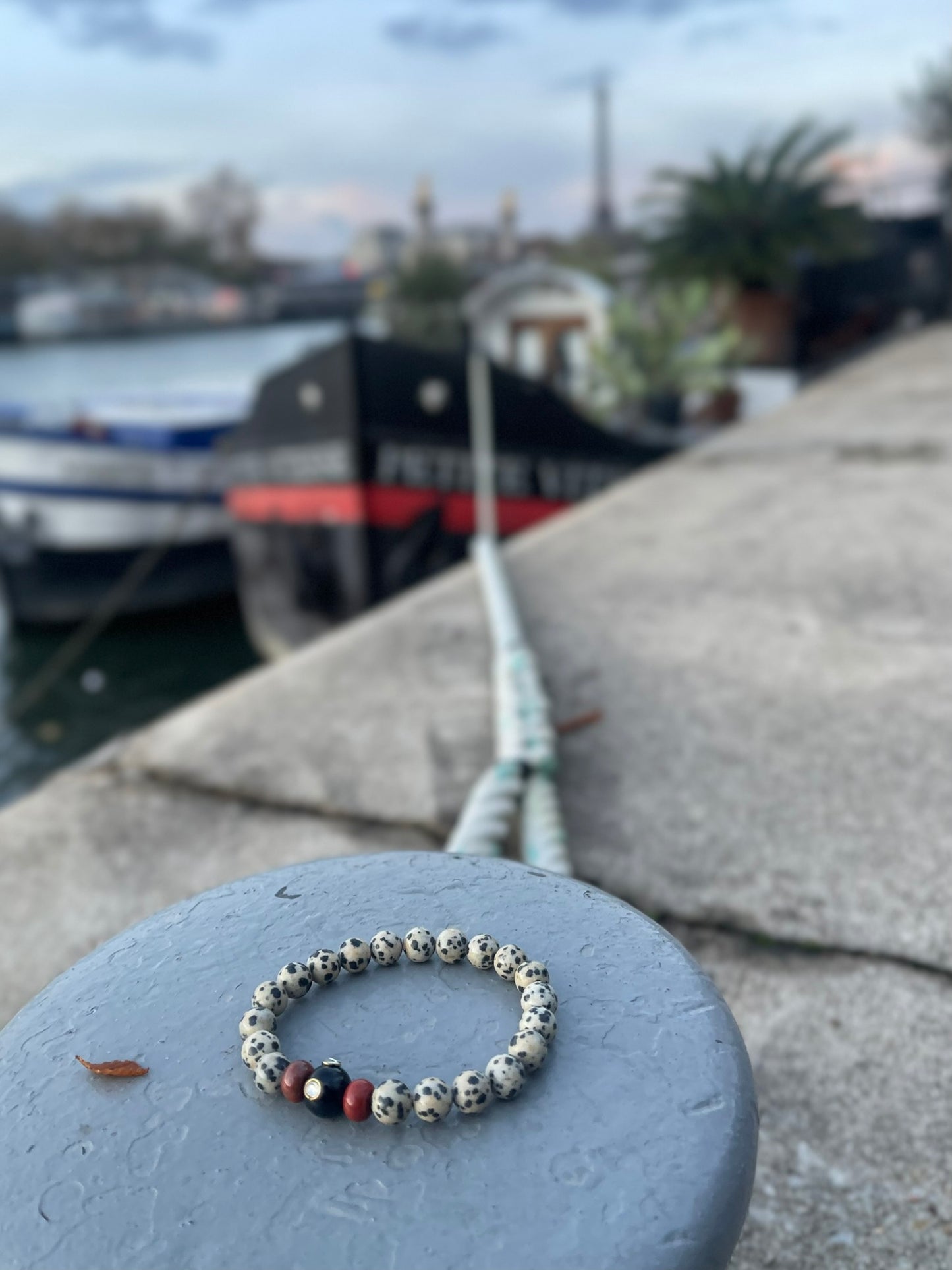 Bracelet en Jaspe Dalmatien – Équilibre, Protection et Vitalité – 8 mm