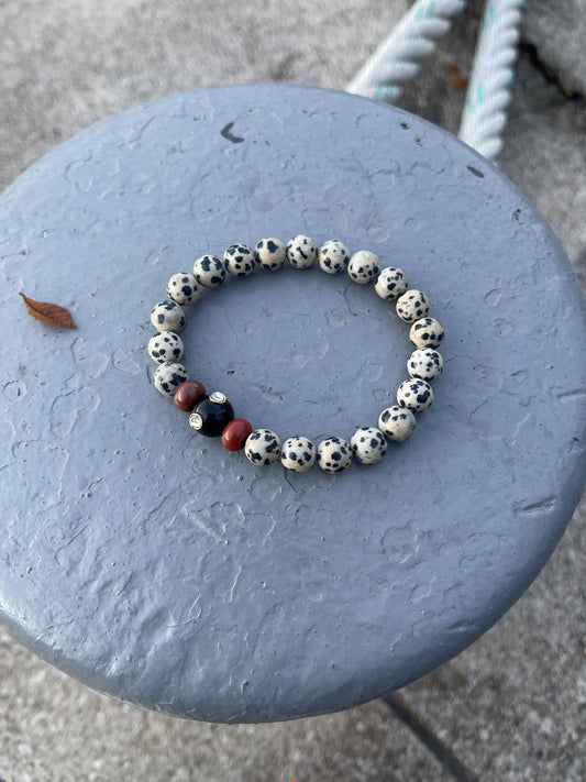 Bracelet en Jaspe Dalmatien – Équilibre, Protection et Vitalité – 8 mm