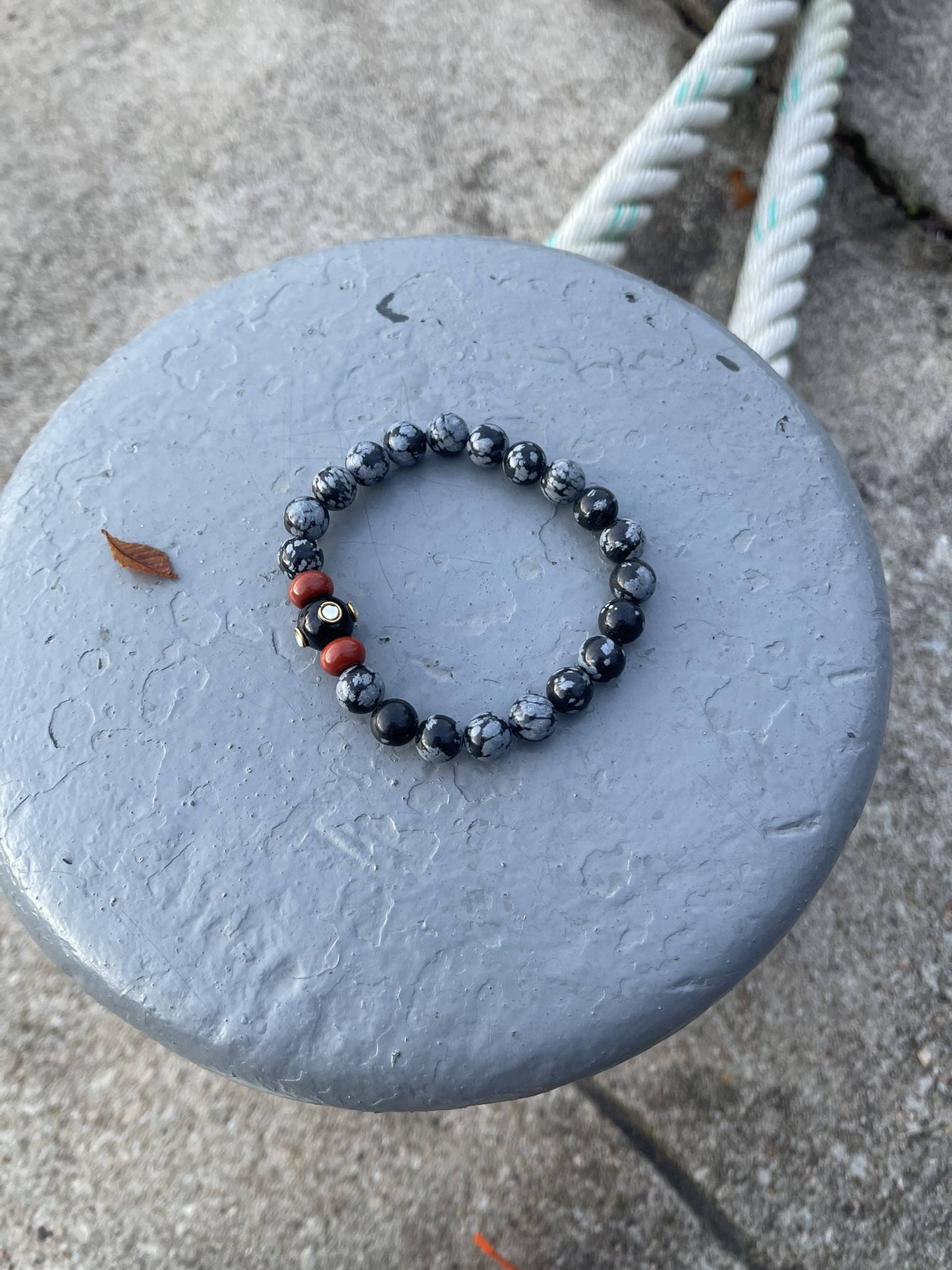 Bracelet en Obsidienne Neige – Protection, Ancrage et Clarté intérieure – 8 mm